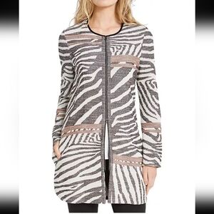 Nic + Zoe Wild Cold Printed Zip-up/down Jacket Sz M Great Condition